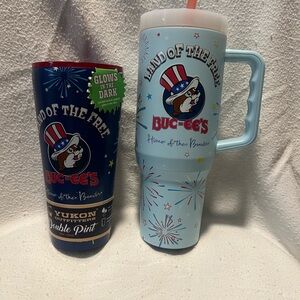 Buc-ee's Land of the Free Mug Set - Blue and White